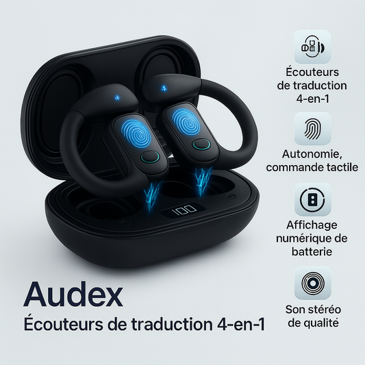 Audex™|Écouteurs Traducteurs IA Instantanés